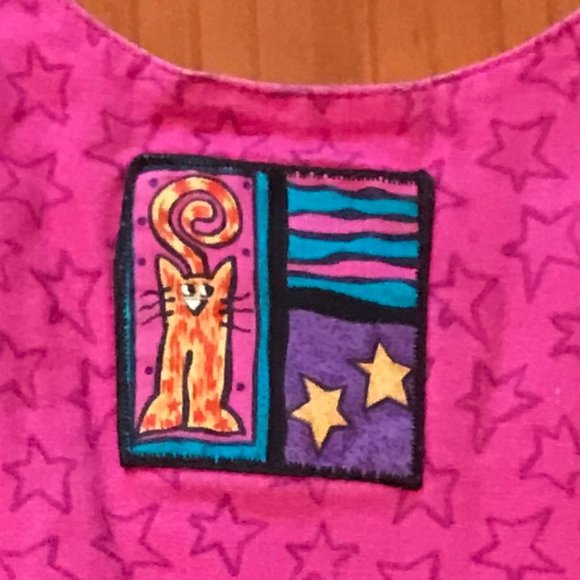 Bright Pink Dress with Colorful Applique 100% Cotton - Picture 4 of 4